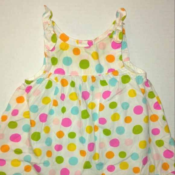 So Precious☆EUC Infant GYMBOREE Polka Dot Cotton Ruffle Bottom Summer Dress☆ - Picture 3 of 11